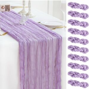 Lavender Cheesecloth Table Runners set of 10